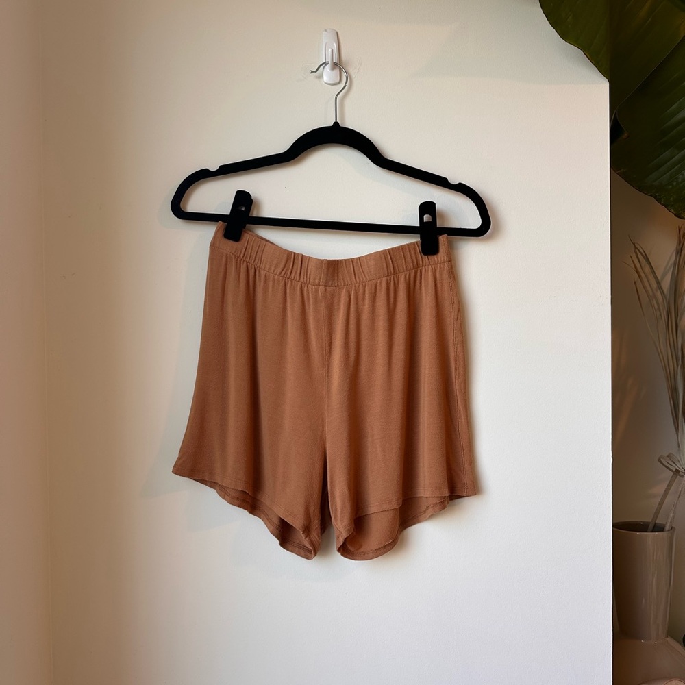 SKIMS Tan Pajama Shorts SET
